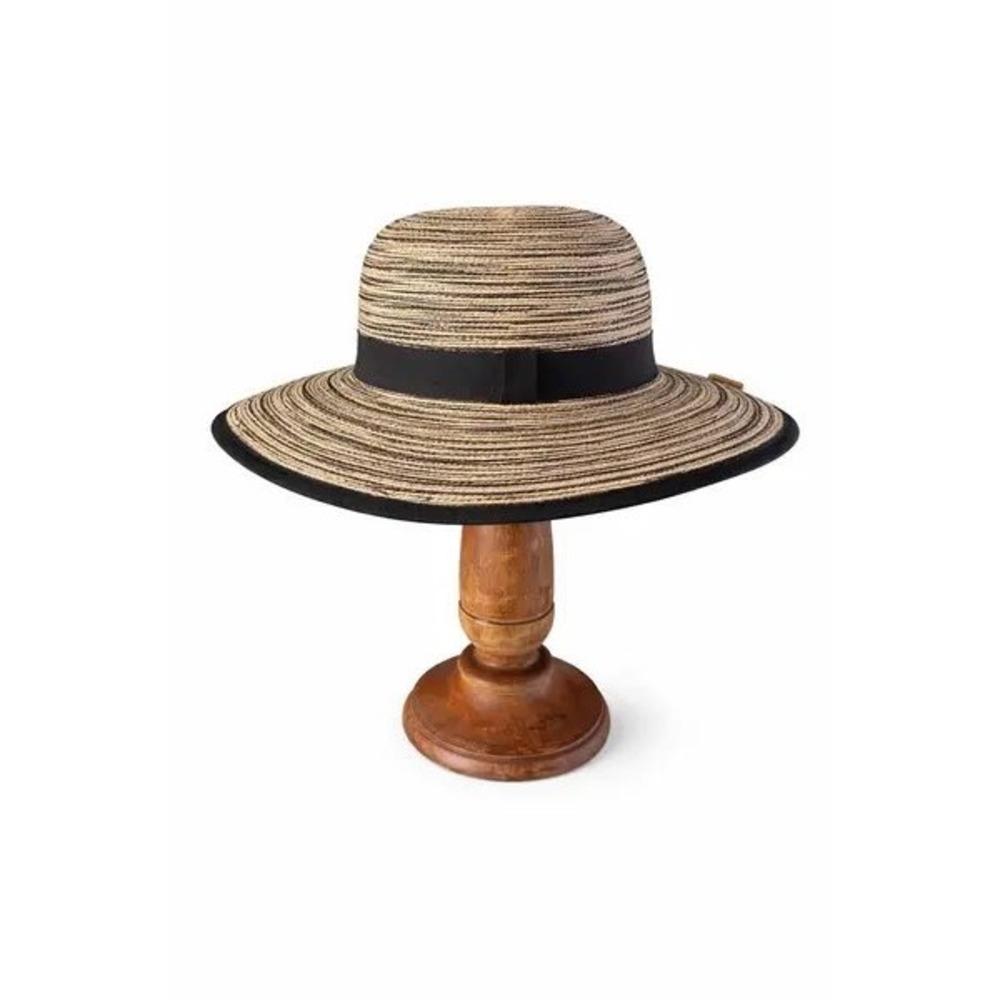 Milani Sun Hat Tan Black Striped UPF 50+ Wide Brim Women OS - Picture 6 of 7